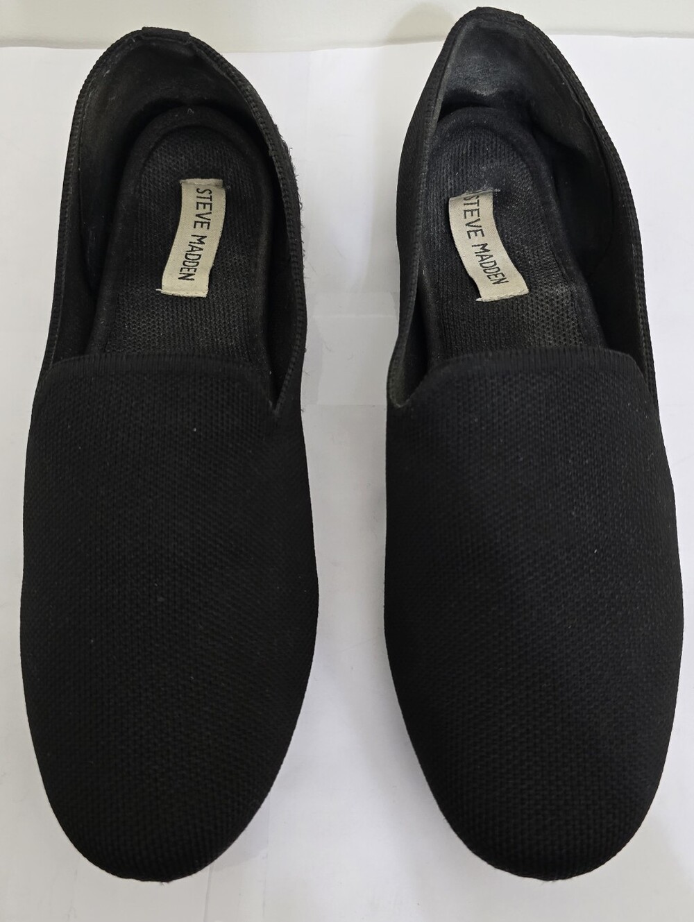 STEVE MADDEN size 10 Sabin Knit Casual Slip On Loafer Flats Black
